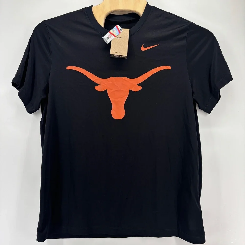 Nike Texas Longhorns T-Shirt Mens XL Black Dri-FIT NWT Defect NCAA Fan Gear